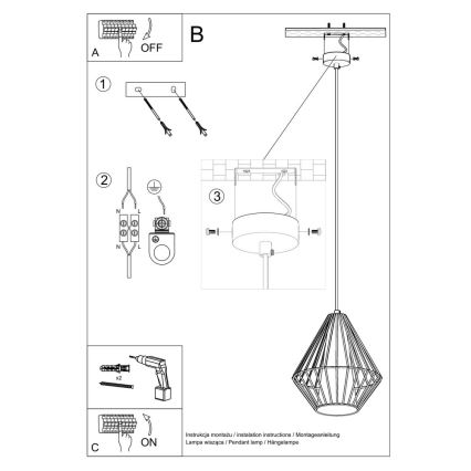 Lámpara colgante DEMI 1xE27/60W/230V blanco