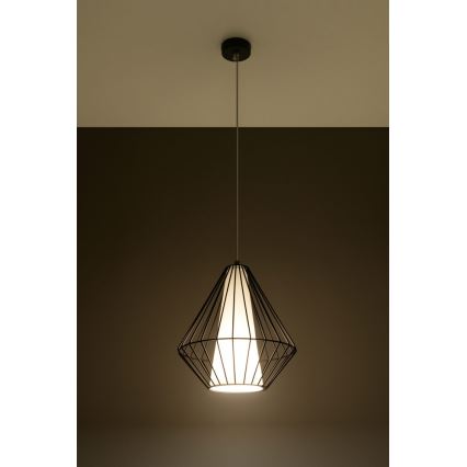 Lámpara colgante DEMI 1xE27/60W/230V negro/blanco