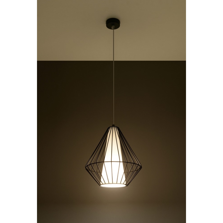 Lámpara colgante DEMI 1xE27/60W/230V negro/blanco