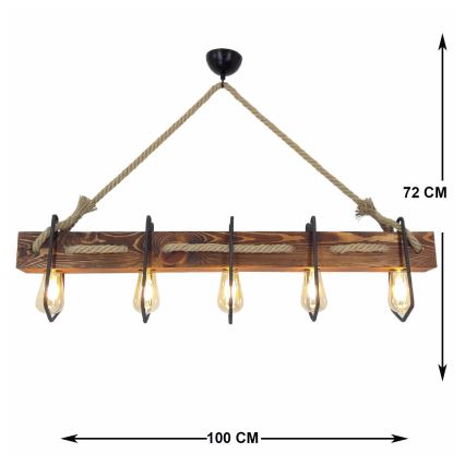 Lámpara colgante DEMIR 5xE27/40W/230V