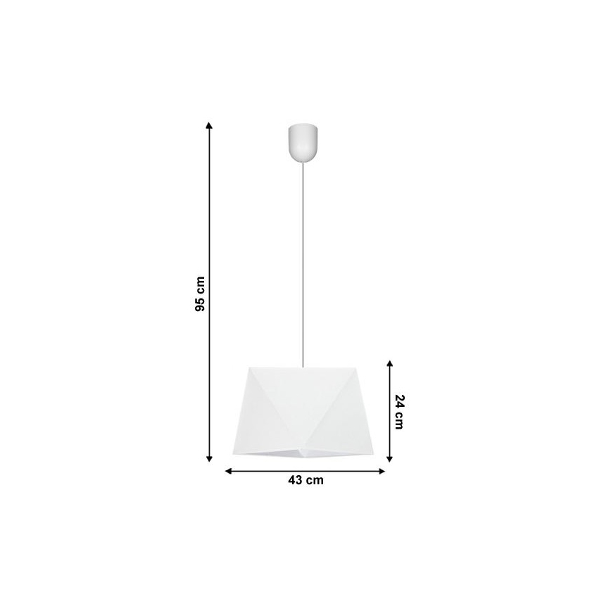 Lámpara colgante DIAMENT 1xE27/60W/230V blanco