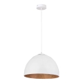 Lámpara colgante DIAMENT 1xE27/60W/230V diá. 35 cm blanco/cobre