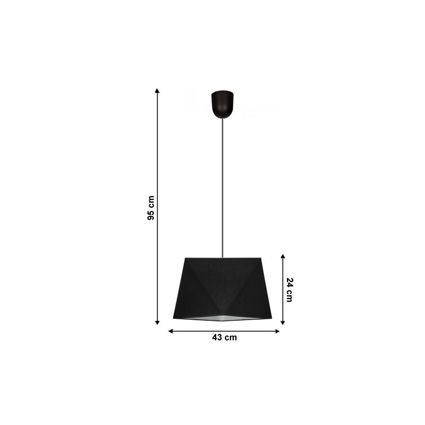 Lámpara colgante DIAMENT 1xE27/60W/230V negro