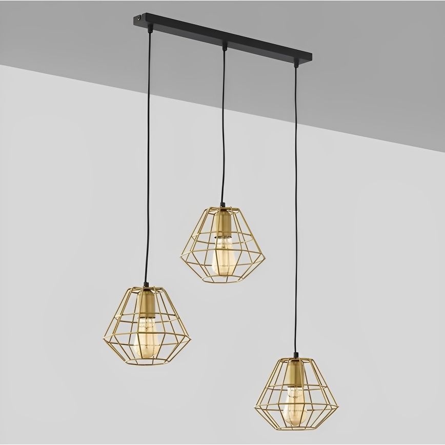 Lámpara colgante DIAMOND 3xE27/60W/230V