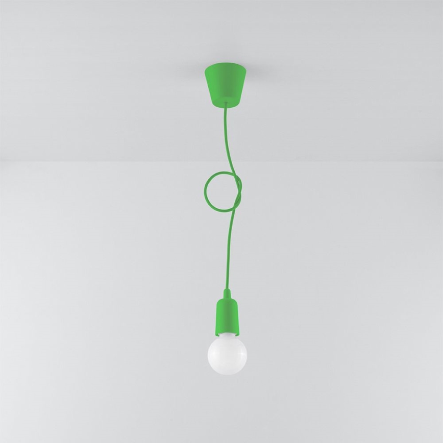 Lámpara colgante DIEGO 1xE27/60W/230V verde