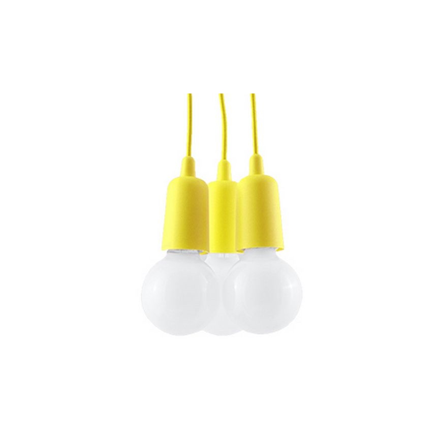 Lámpara colgante DIEGO 3xE27/60W/230V amarillo