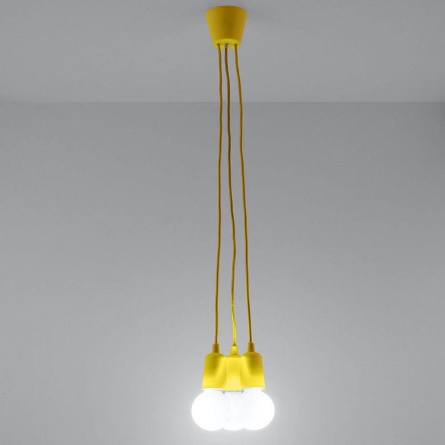 Lámpara colgante DIEGO 3xE27/60W/230V amarillo