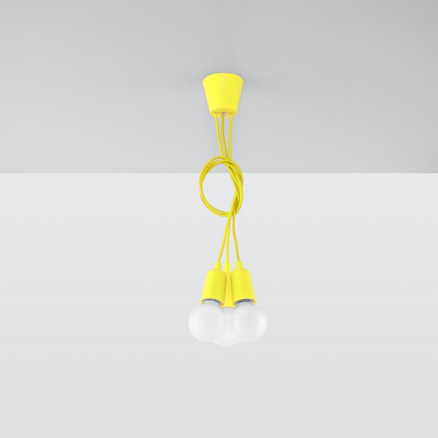 Lámpara colgante DIEGO 3xE27/60W/230V amarillo