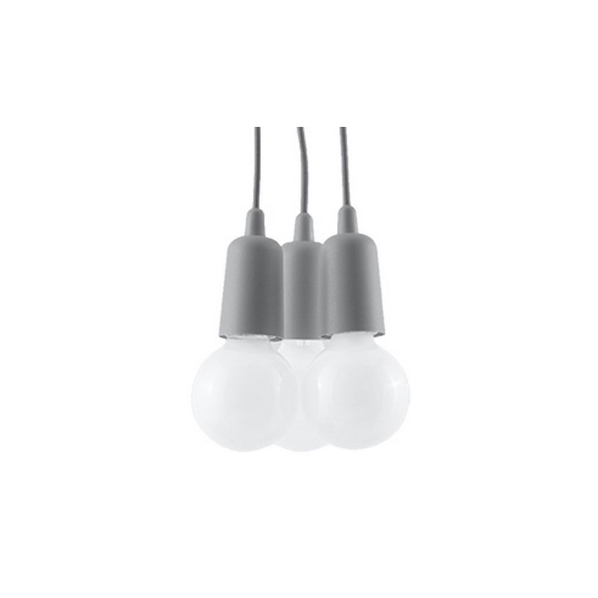 Lámpara colgante DIEGO 3xE27/60W/230V gris