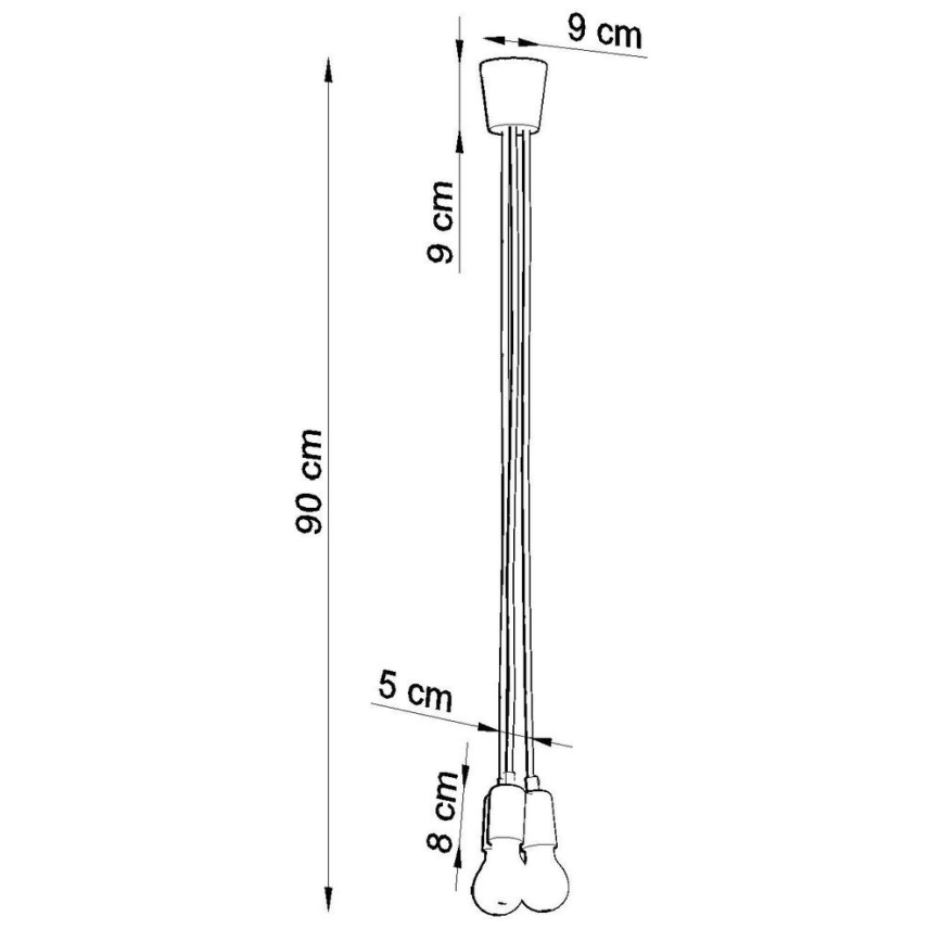 Lámpara colgante DIEGO 3xE27/60W/230V