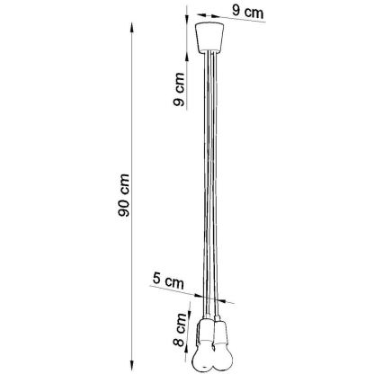 Lámpara colgante DIEGO 3xE27/60W/230V