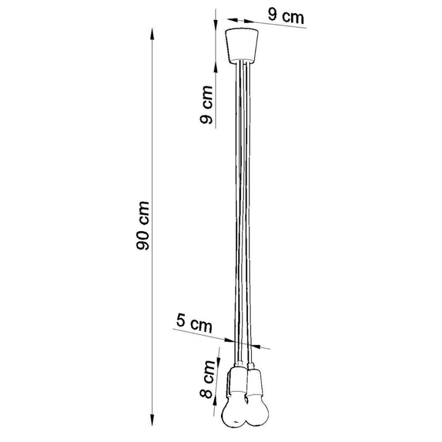Lámpara colgante DIEGO 3xE27/60W/230V naranja