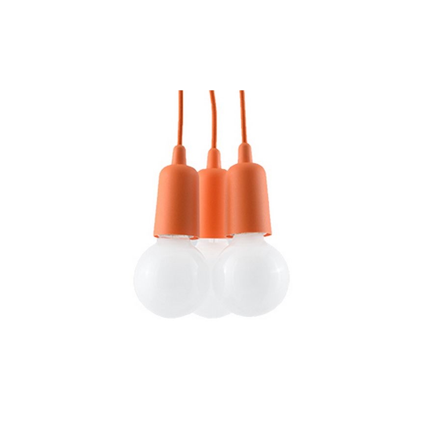 Lámpara colgante DIEGO 3xE27/60W/230V naranja
