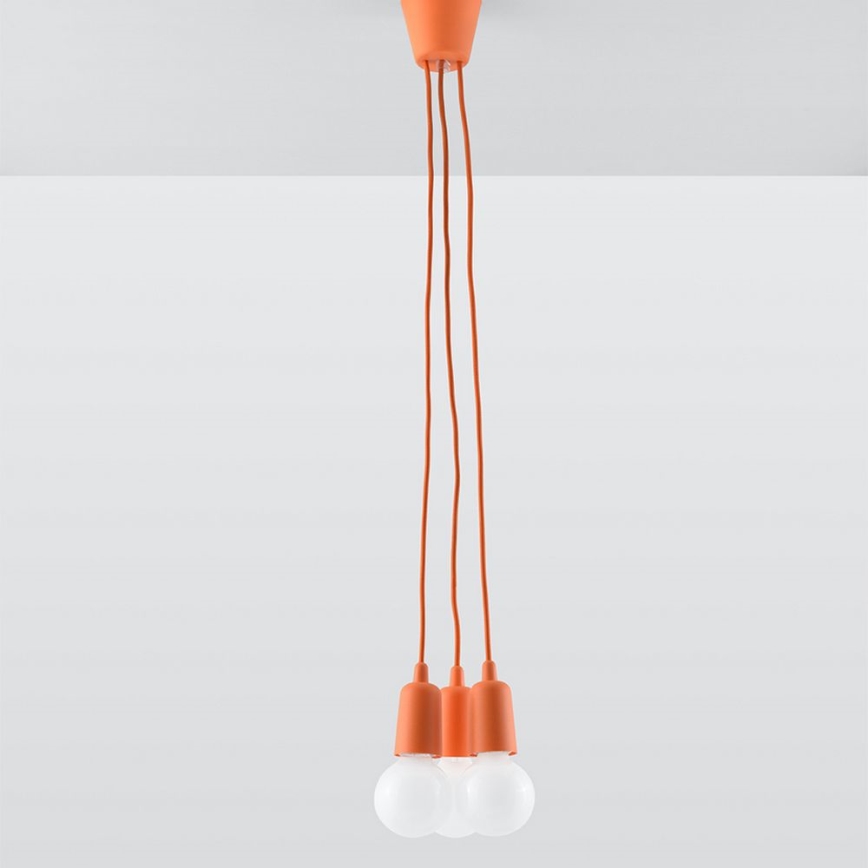 Lámpara colgante DIEGO 3xE27/60W/230V naranja