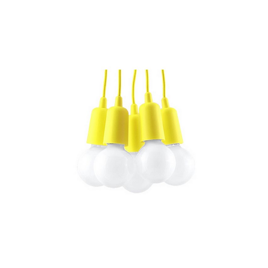 Lámpara colgante DIEGO 5xE27/60W/230V amarillo