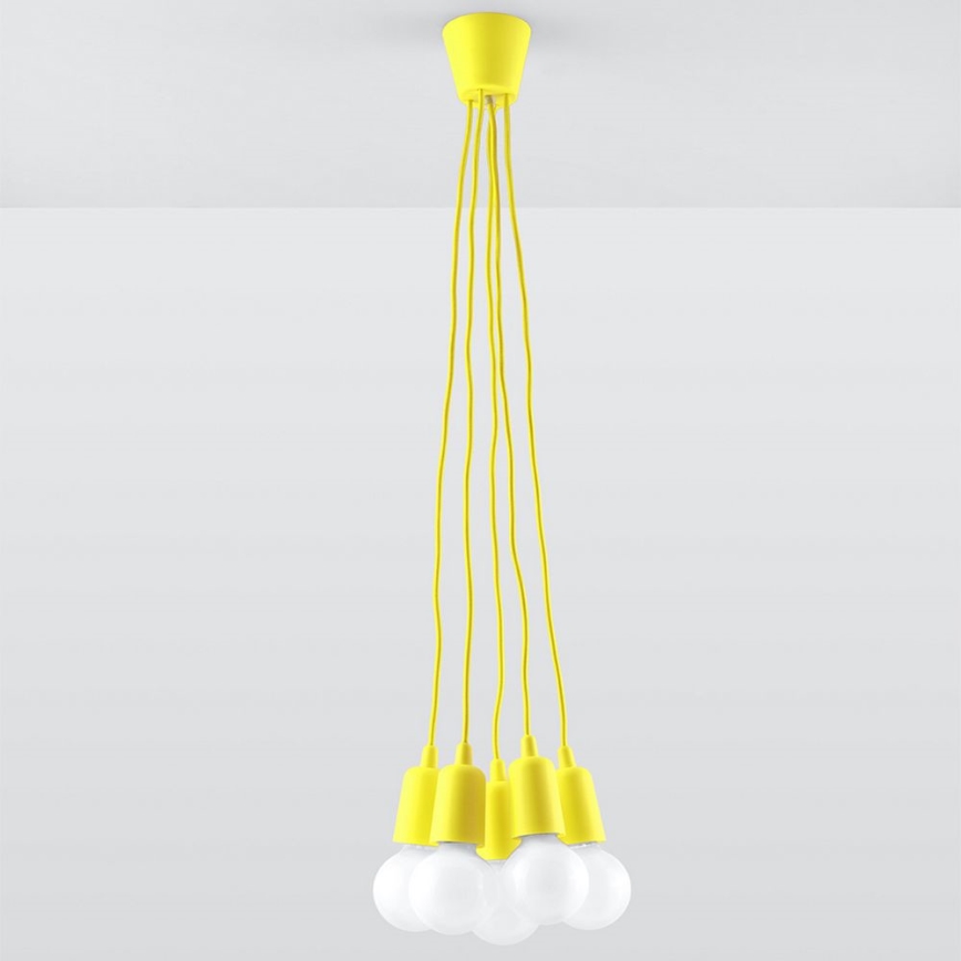 Lámpara colgante DIEGO 5xE27/60W/230V amarillo
