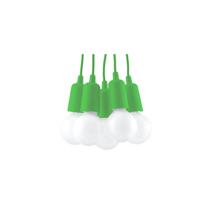 Lámpara colgante DIEGO 5xE27/60W/230V verde
