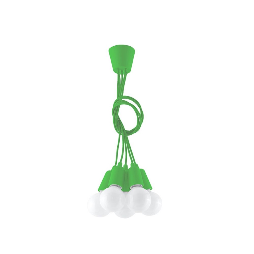 Lámpara colgante DIEGO 5xE27/60W/230V verde