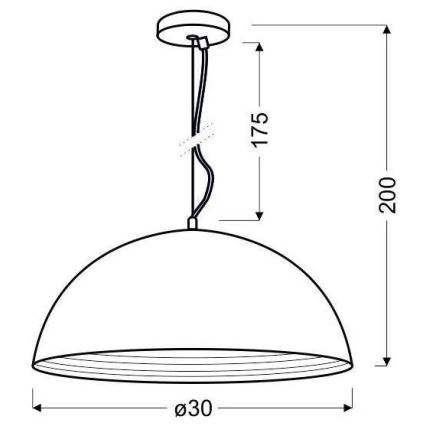 Lámpara colgante DORADA 1xE27/60W/230V cobre