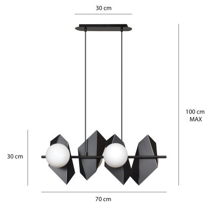 Lámpara colgante DRIFTON 4xE14/10W/230V negro