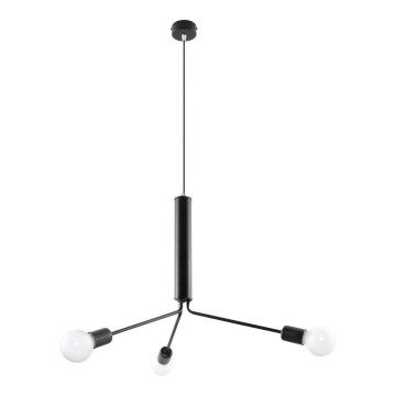 Lámpara colgante DUOMO 3D 3xE27/60W/230V negro