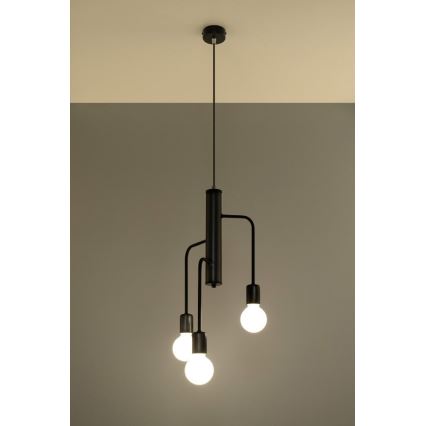 Lámpara colgante DUOMO 3M 3xE27/60W/230V negro