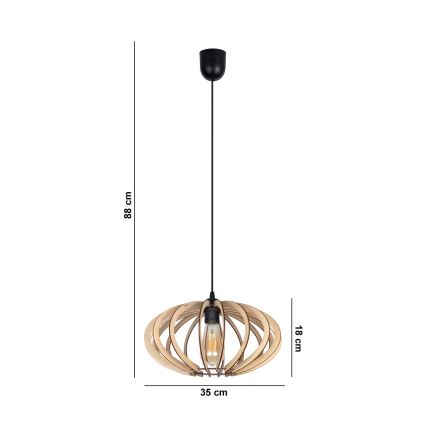 Lámpara colgante EARTH 1xE27/60W/230V negro/beige