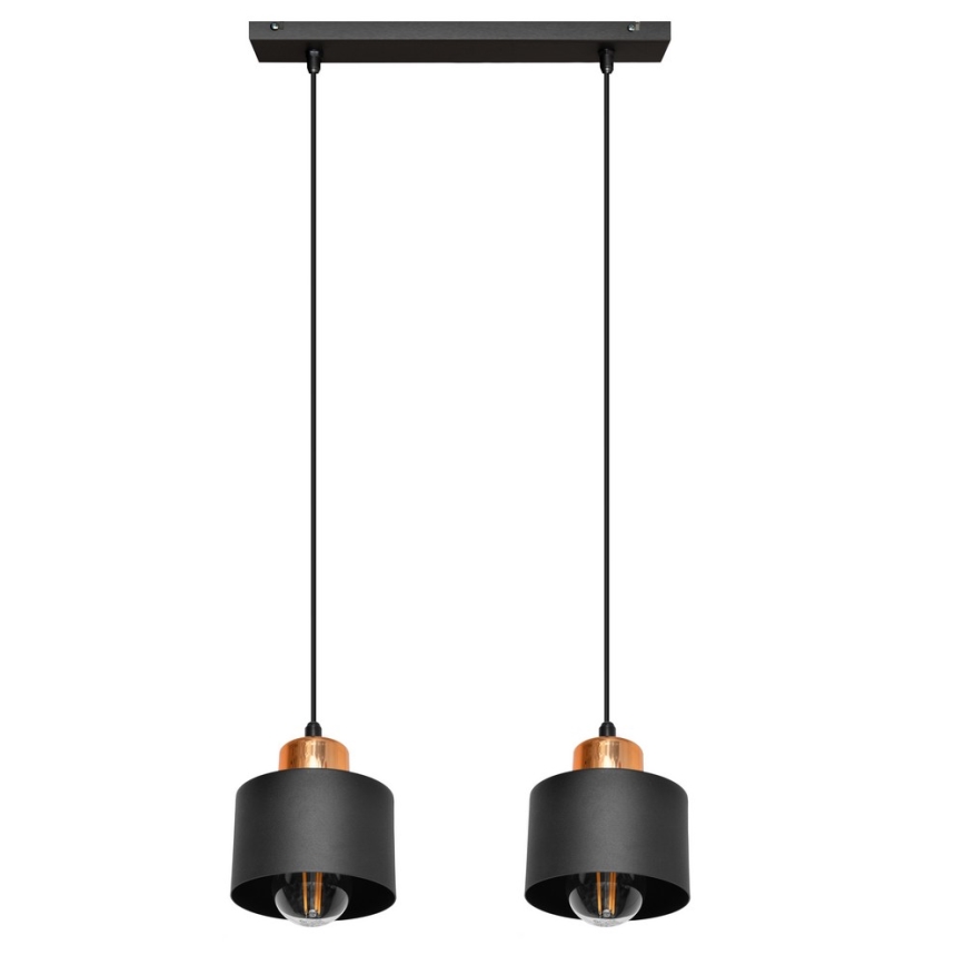 Lámpara colgante EDISON 2xE27/15W/230V