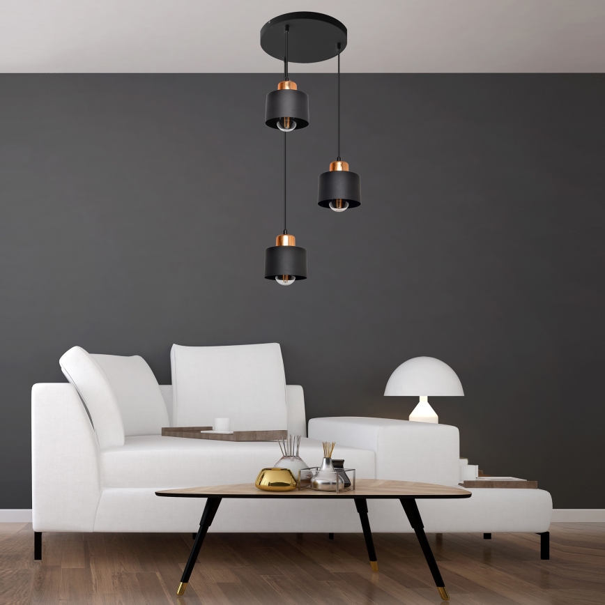 Lámpara colgante EDISON 3xE27/15W/230V
