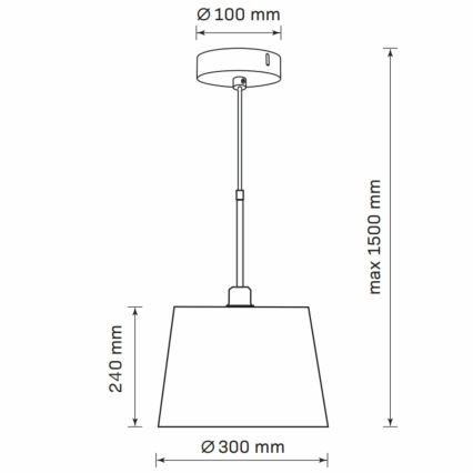 Lámpara colgante ELENA 1xE27/20W/230V blanco