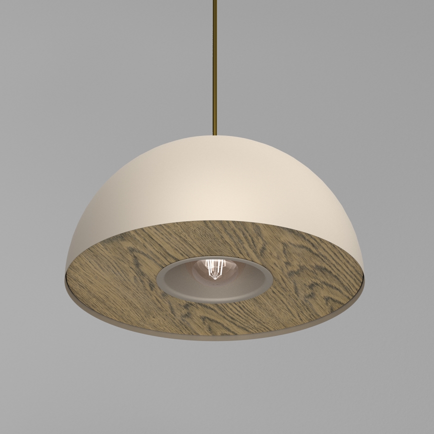 Lámpara colgante ELGUND 1xE27/15W/230V diá. 35 cm beige