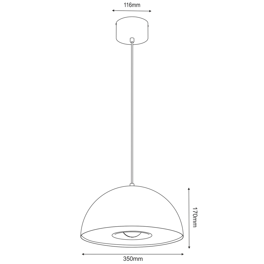 Lámpara colgante ELGUND 1xE27/15W/230V diá. 35 cm latón