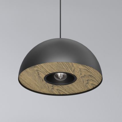 Lámpara colgante ELGUND 1xE27/15W/230V diá. 35 cm negro