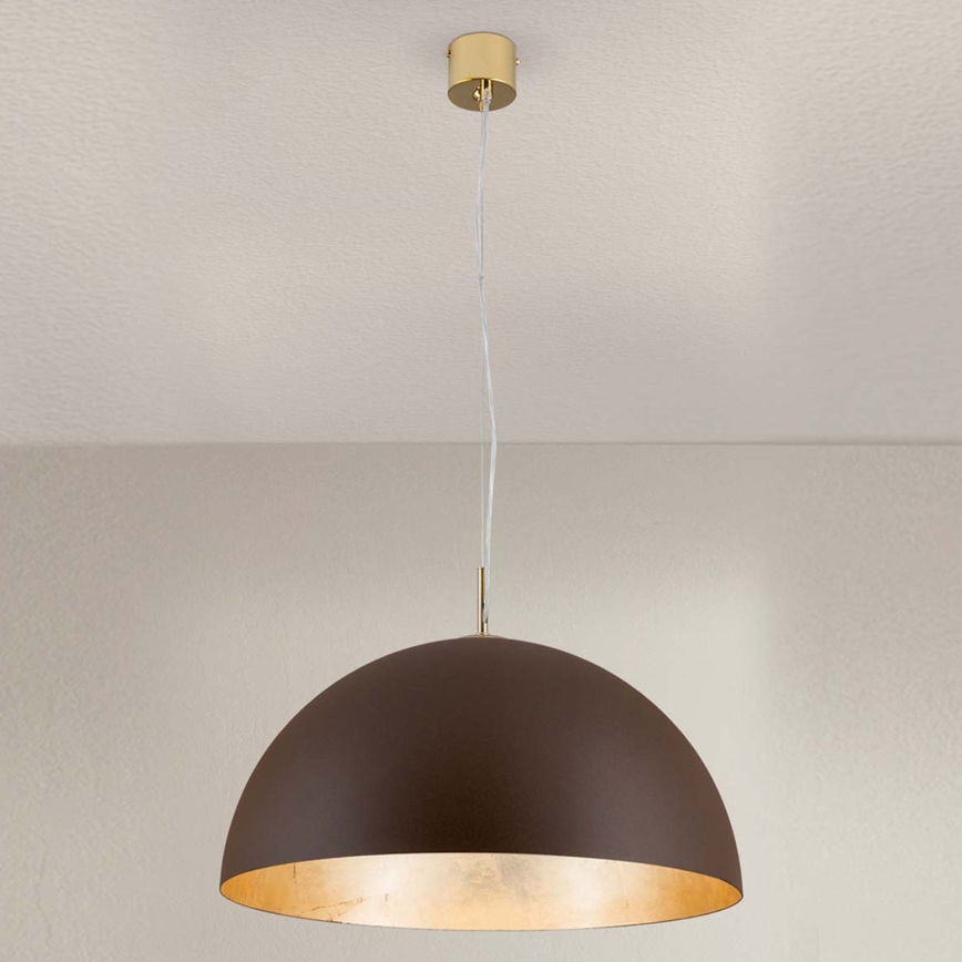 Lámpara colgante ELIANO 1xE27/60W/230V diá. 50 cm marrón/dorado