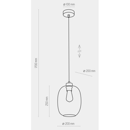 Lámpara colgante ELIO 1xE27/15W/230V