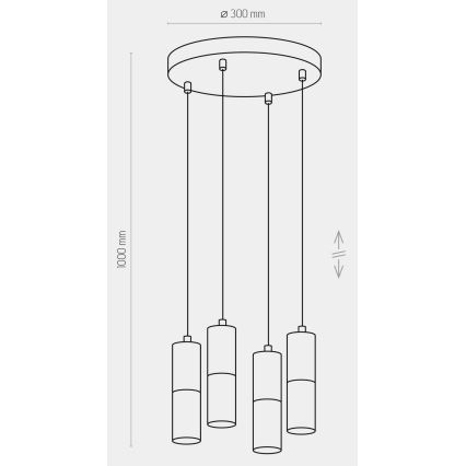 Lámpara colgante ELIT 4xGU10/10W/230V blanco