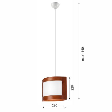 Lámpara colgante ELODIE 1xE27/60W/230V roble