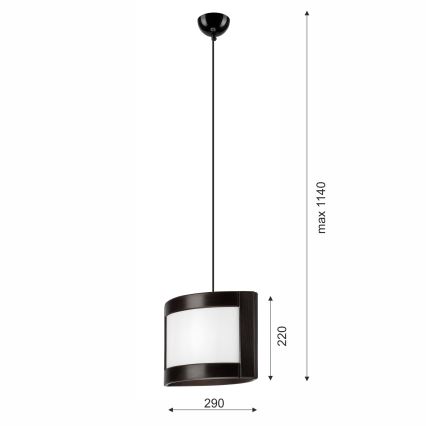 Lámpara colgante ELODIE 1xE27/60W/230V roble