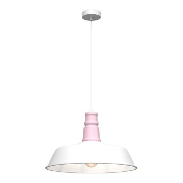 Lámpara colgante ENZO 1xE27/60W/230V blanco/rosa