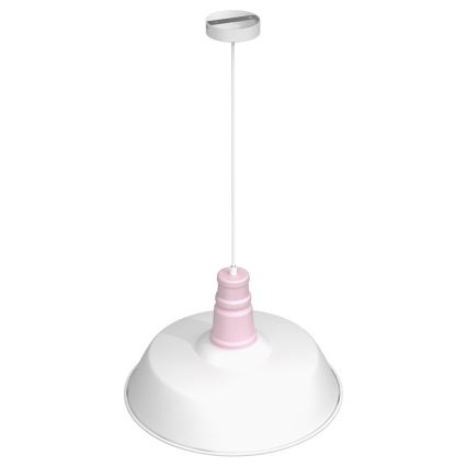 Lámpara colgante ENZO 1xE27/60W/230V blanco/rosa