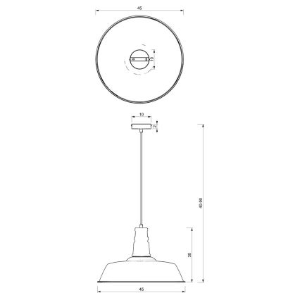 Lámpara colgante ENZO 1xE27/60W/230V blanco/rosa