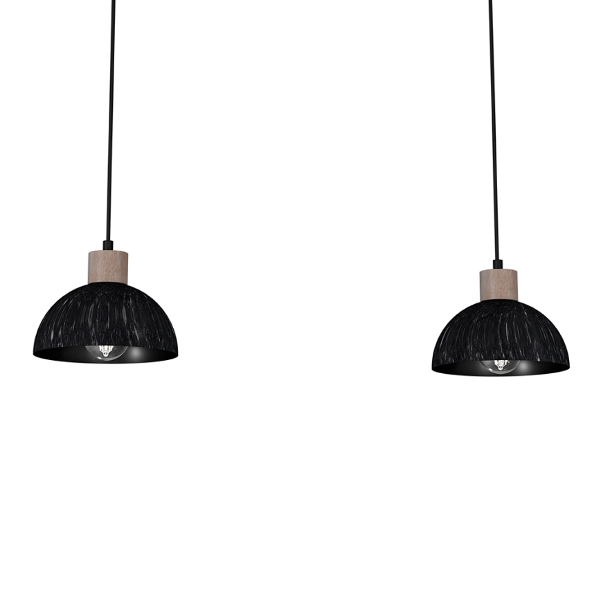 Lámpara colgante ERIK 2xE27/60W/230V marrón/negro
