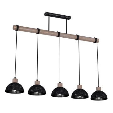 Lámpara colgante ERIK 5xE27/60W/230V marrón/negro