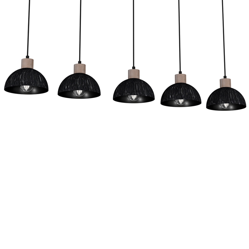 Lámpara colgante ERIK 5xE27/60W/230V marrón/negro