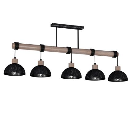 Lámpara colgante ERIK 5xE27/60W/230V marrón/negro