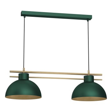 Lámpara colgante ESTATE 2xE27/15W/230V verde