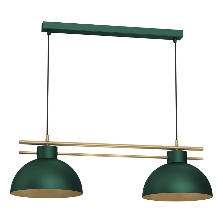 Lámpara colgante ESTATE 2xE27/15W/230V verde