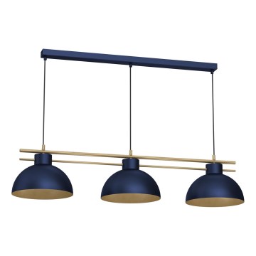 Lámpara colgante ESTATE 3xE27/15W/230V azul