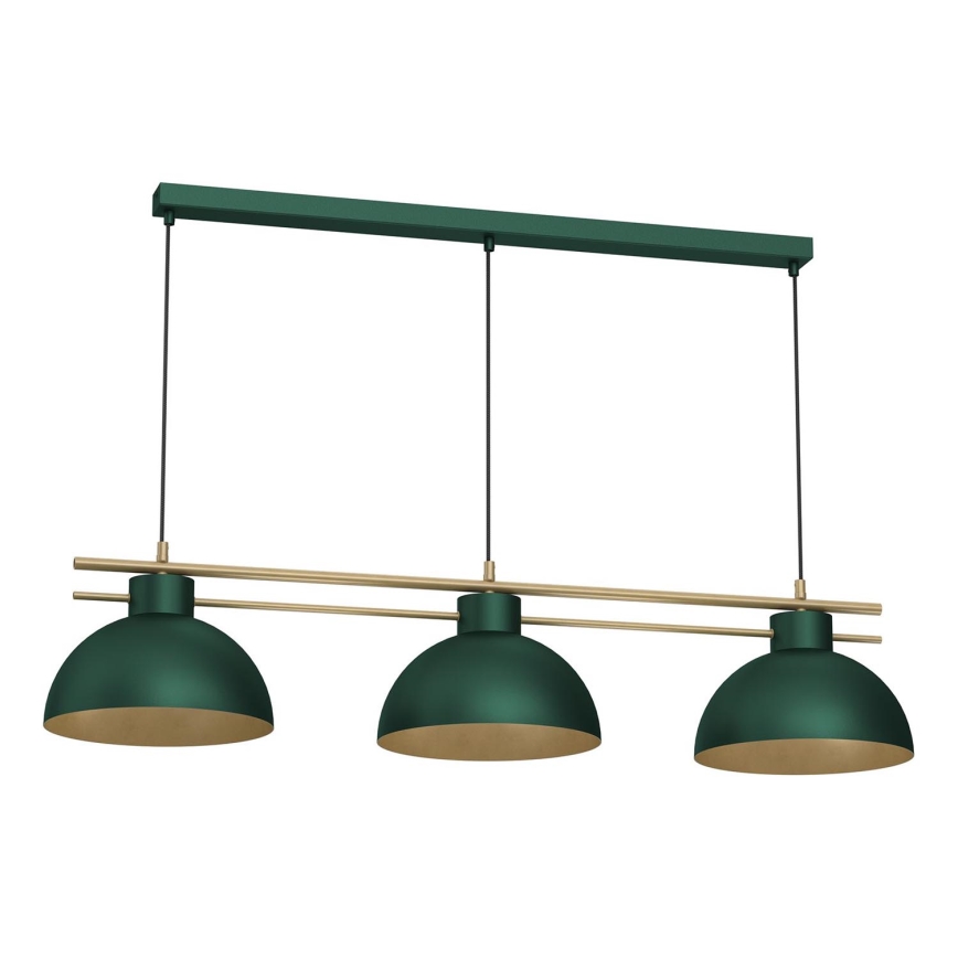 Lámpara colgante ESTATE 3xE27/15W/230V verde