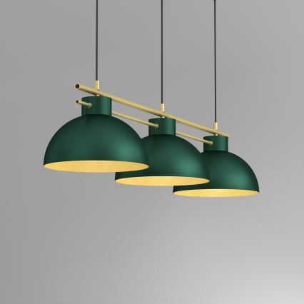 Lámpara colgante ESTATE 3xE27/15W/230V verde
